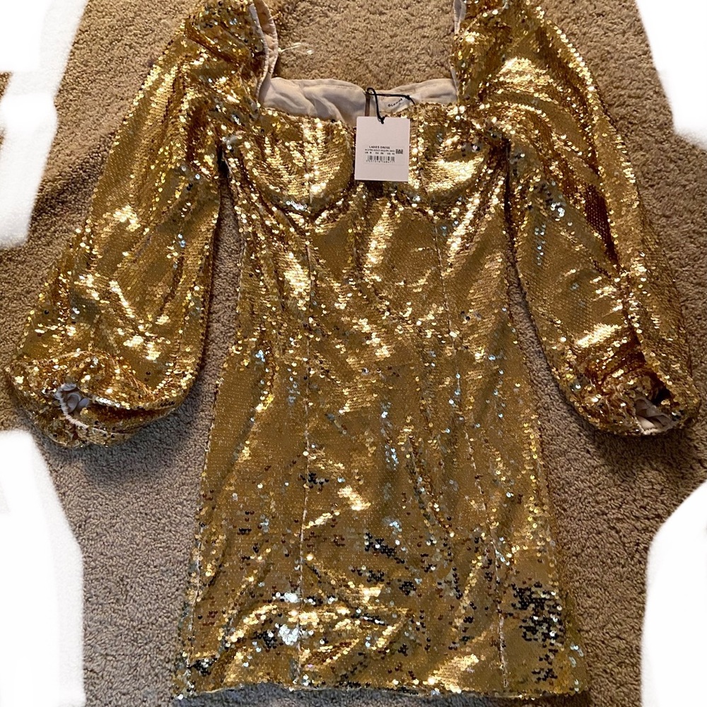 NWT Gold Sequin Dress